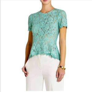 BCBGMaxAzria Lace Peplum Top